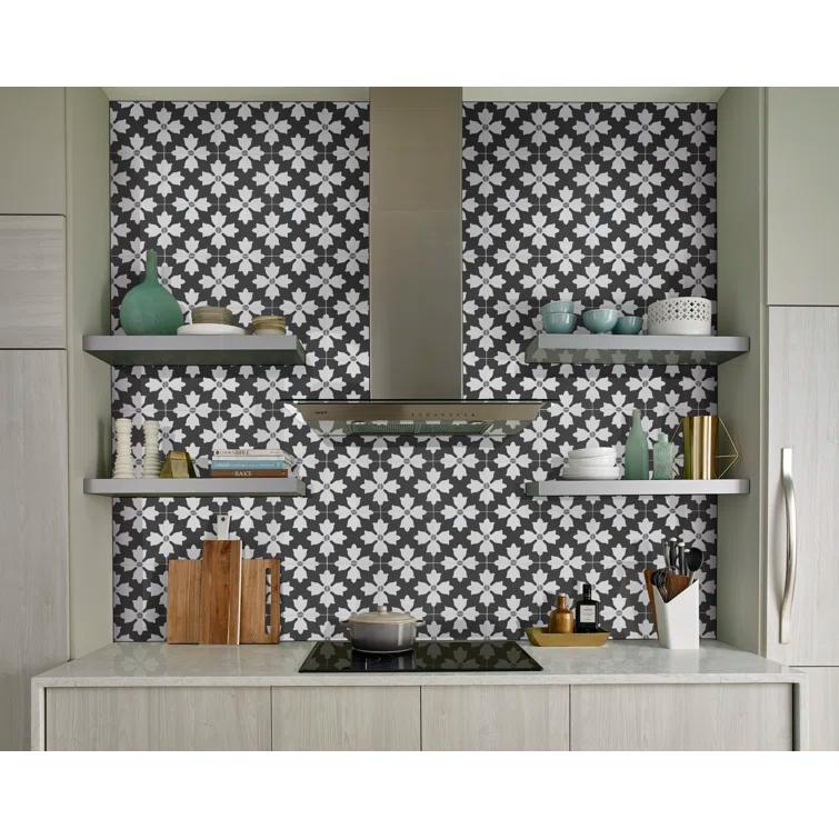 Amara 8" x 8" Encaustic Look Matte Porcelain Floor & Wall Tile