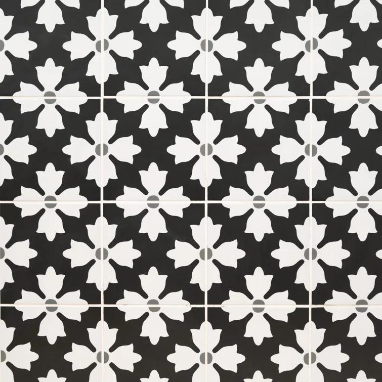 Amara 8" x 8" Encaustic Look Matte Porcelain Floor & Wall Tile