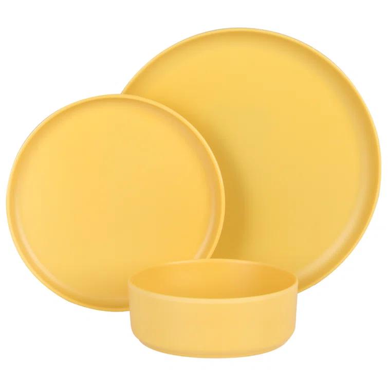 Gibson Home Canyon Crest 12-Piece Stackable Matte Melamine Dinnerware Set