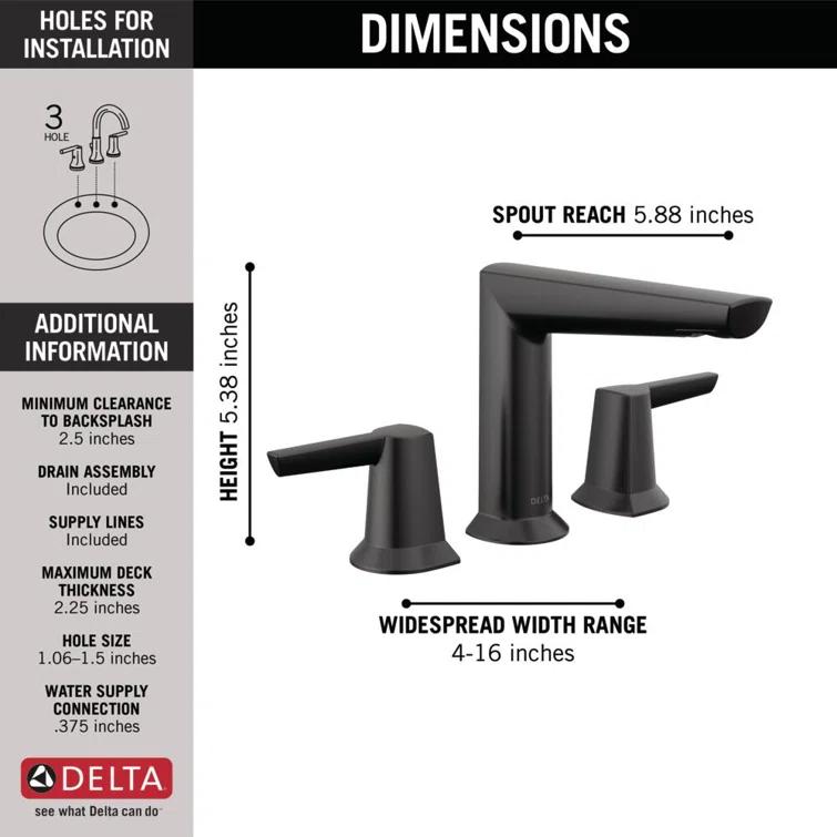 Galeon Widespread Bathroom Faucet with Drain Assembly