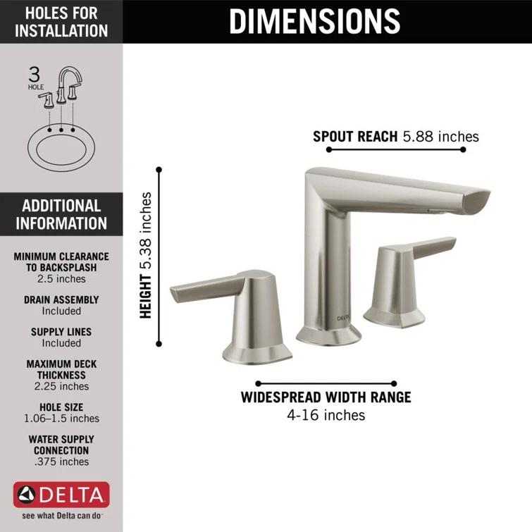 Galeon Widespread Bathroom Faucet with Drain Assembly