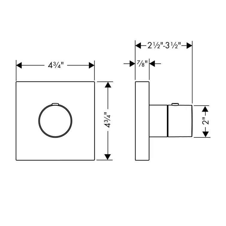 AXOR ShowerSolutions Thermostatic Trim 5" x 5"