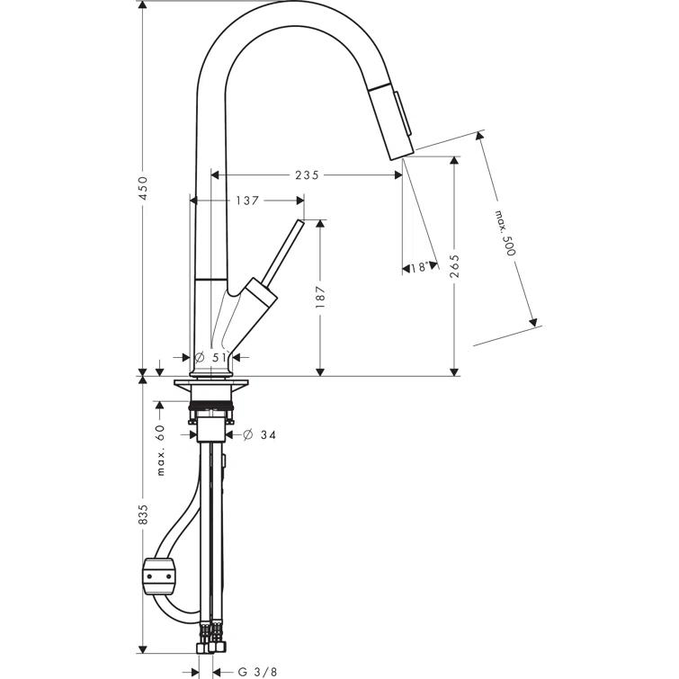AXOR AXOR Starck Pull Down Kitchen Faucet 10821801