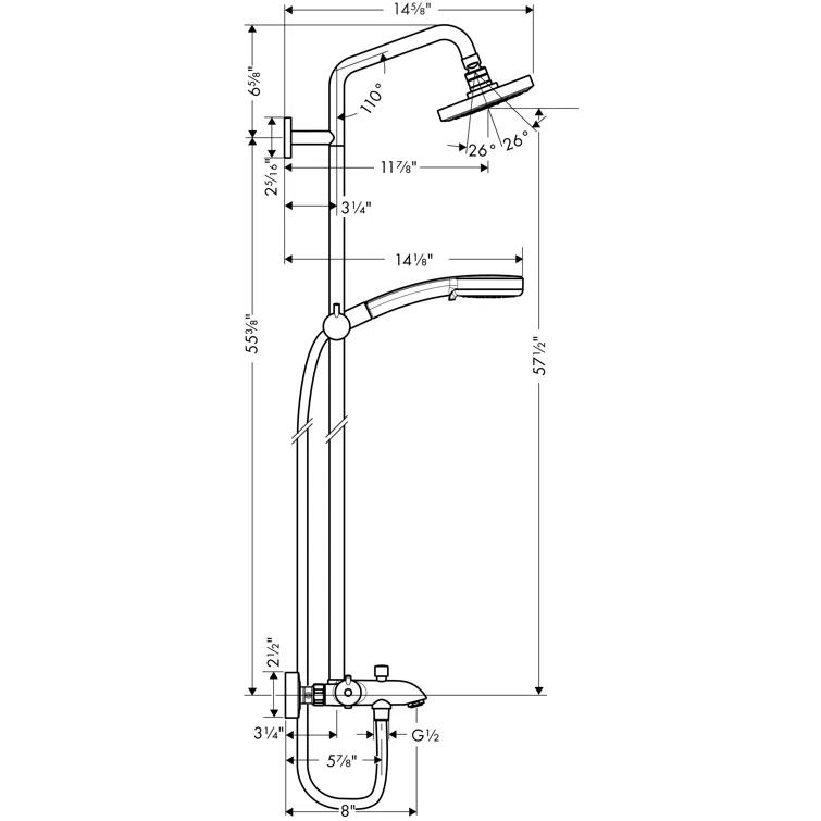 Croma Thermostatic Complete Shower System