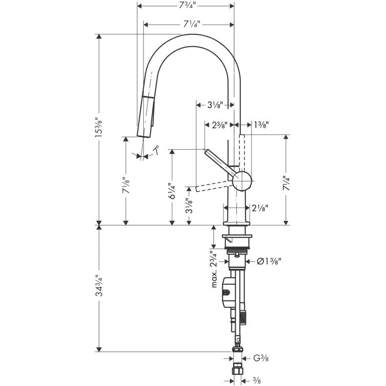 hansgrohe Talis N HighArc Kitchen Faucet, A-Style 2-Spray Pull-Down, 1.75 GPM