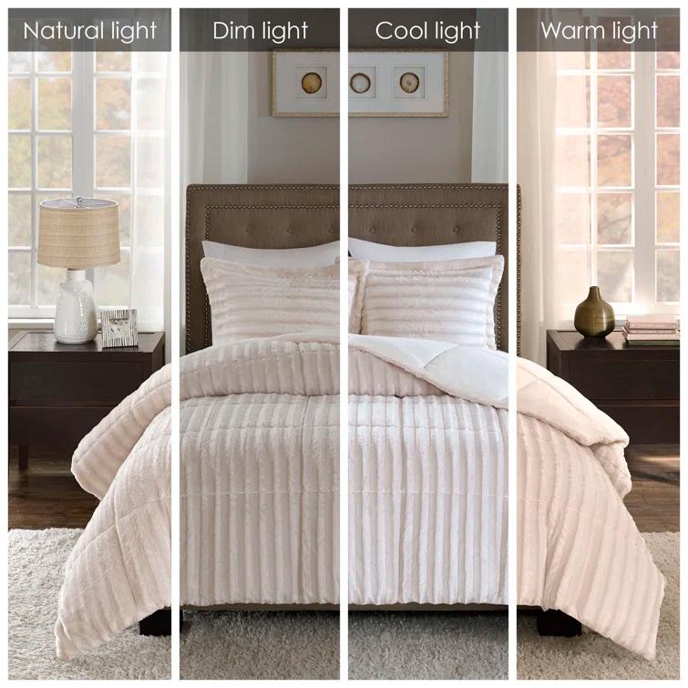 Faux Fur 3 Piece Comforter Set