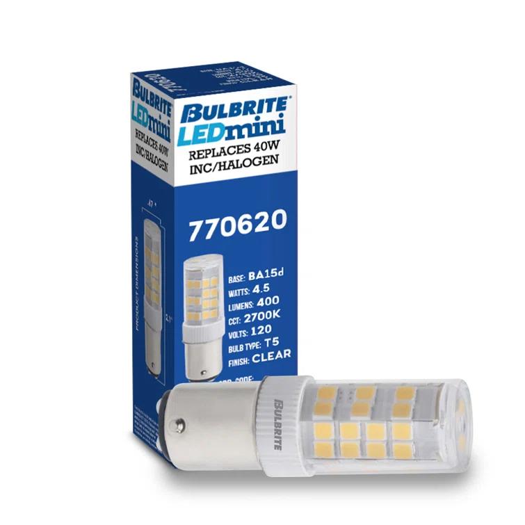 40 Watt Equivalent T5 BA15d/Small Bayonet Cap Dimmable LED Bulb