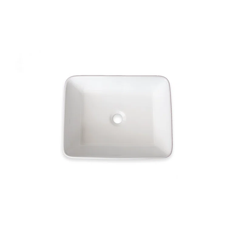 Wells Sinkware China Luxe 14.25'' White Ceramic Rectangular Bathroom Sink