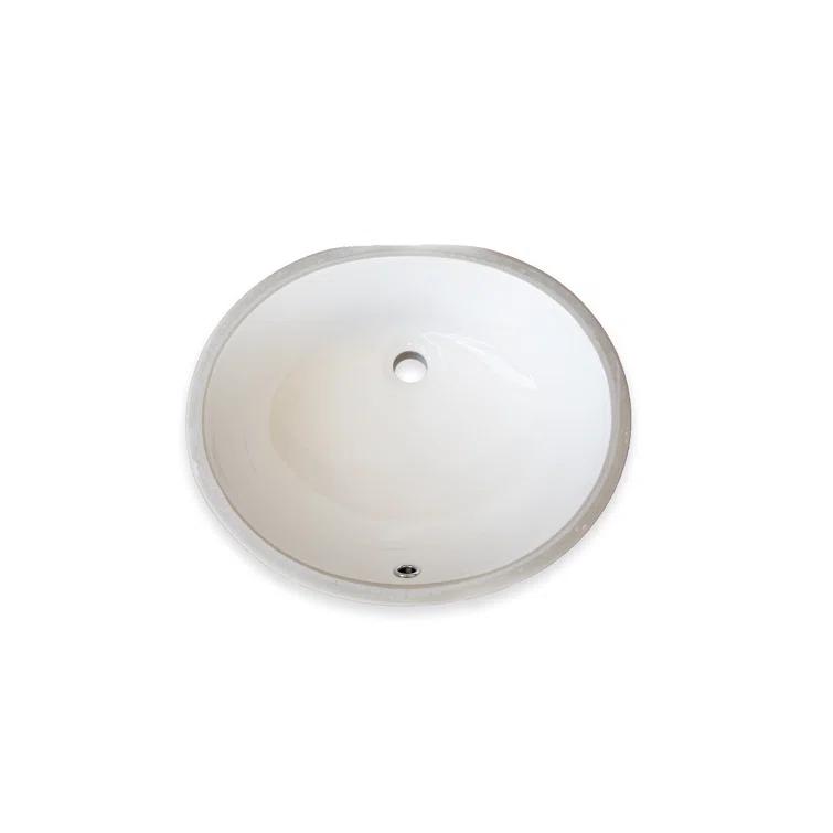 Wells Sinkware RTU1916-6B Wells Sinkware Rhythm Series 15.75'' Ceramic Oval Bathroom Sink with Overflow