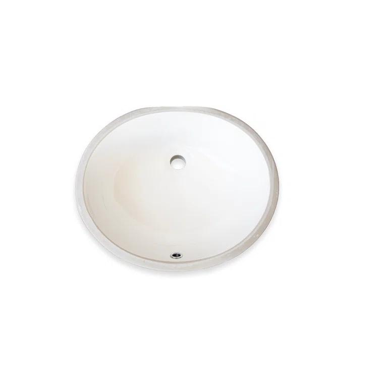 Wells Sinkware Rhythm Series 15.75'' Ceramic Oval Bathroom Sink with Overflow