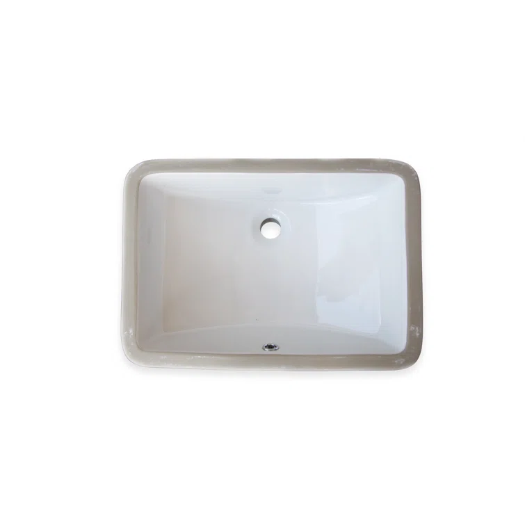 Wells Sinkware Rhythm Series 14.5'' Ceramic Rectangular Bathroom Sink with Overflow