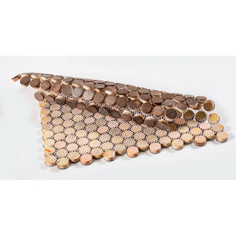 Orb 3/4" Metal Penny Round Mosaic Tile Shower Wall, Kitchen Backsplash and Wall Tile