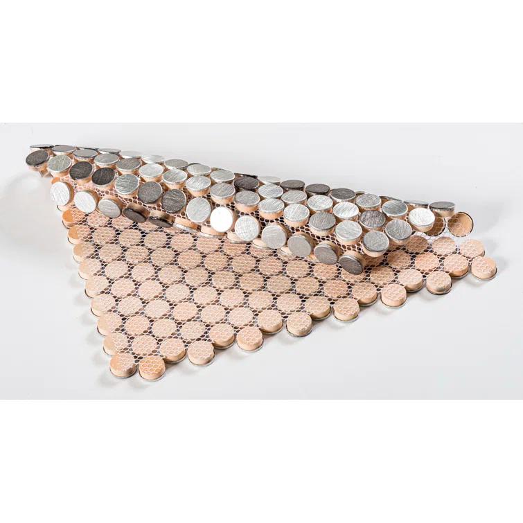 Orb 3/4" Metal Penny Round Mosaic Tile Shower Wall, Kitchen Backsplash and Wall Tile