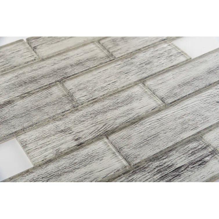 Andova Migdal 2'' x 6'' Glass Brick Joint Mosaic Kitchen Backsplash, Bathroom, Shower, Wall and Floor Tile