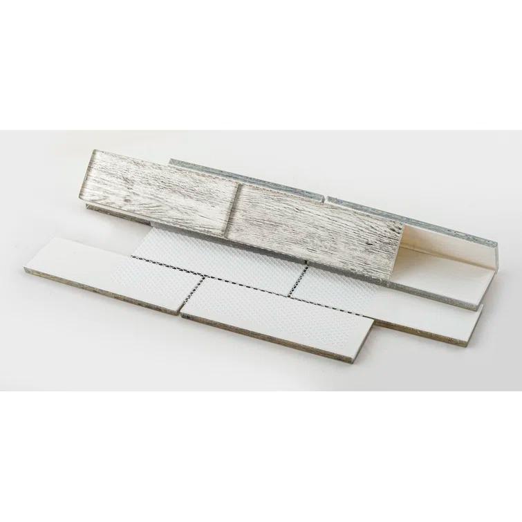 Andova Migdal 2'' x 6'' Glass Brick Joint Mosaic Kitchen Backsplash, Bathroom, Shower, Wall and Floor Tile