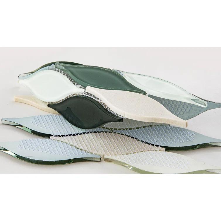 Zeille Glass and Metal Arabesque Mosaic Kitchen Backsplash, Bathroom, Shower, Wall and Floor Tile