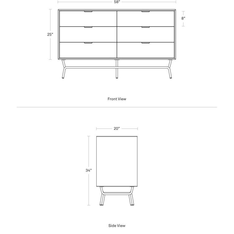 Dang 58'' W 6 - Drawer Dresser