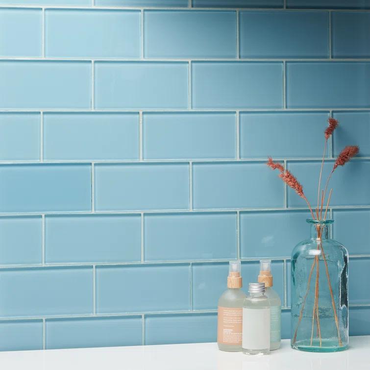 Premium 3" x 6" Straight Edge Glass Mosaic Subway Tile
