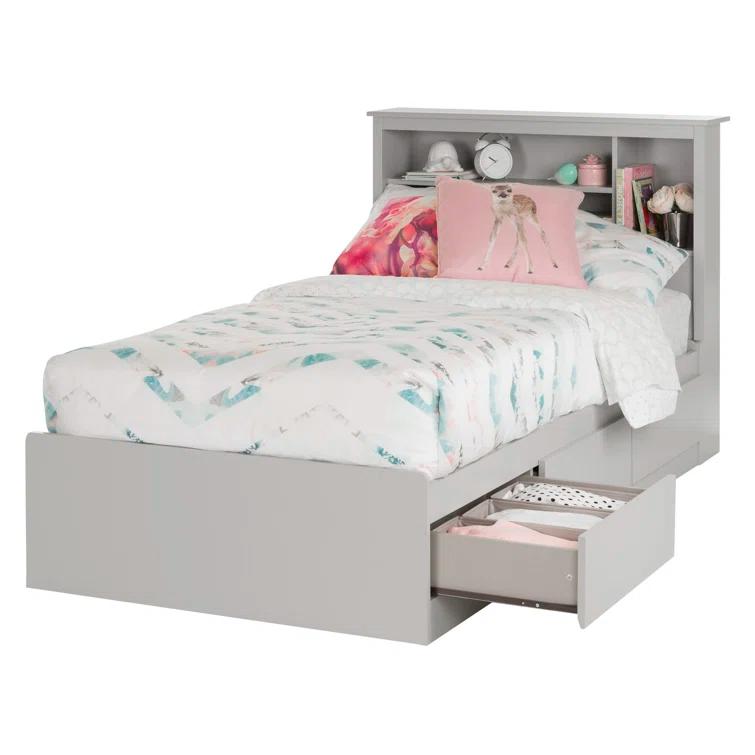 South Shore Vito Mates Bed With Bookcase Headboard Set