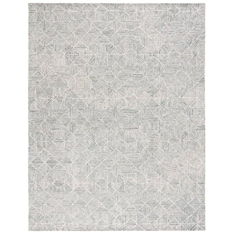 SAFAVIEH Abstract Brock Geometric Area Rug, Green/Ivory, 11' x 15'