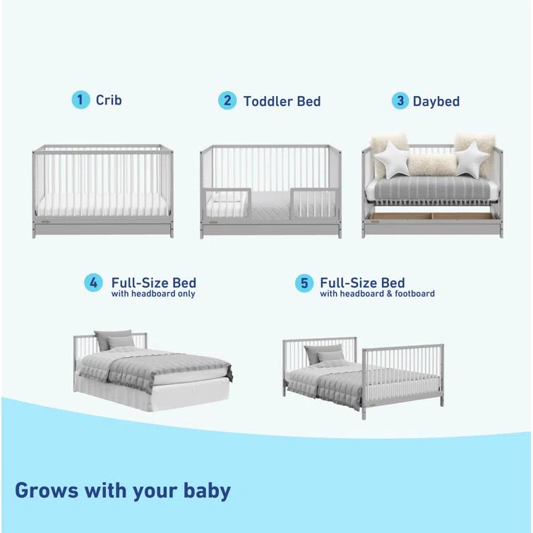 Graco Teddi 5-in-1 Convertible Crib with Storage