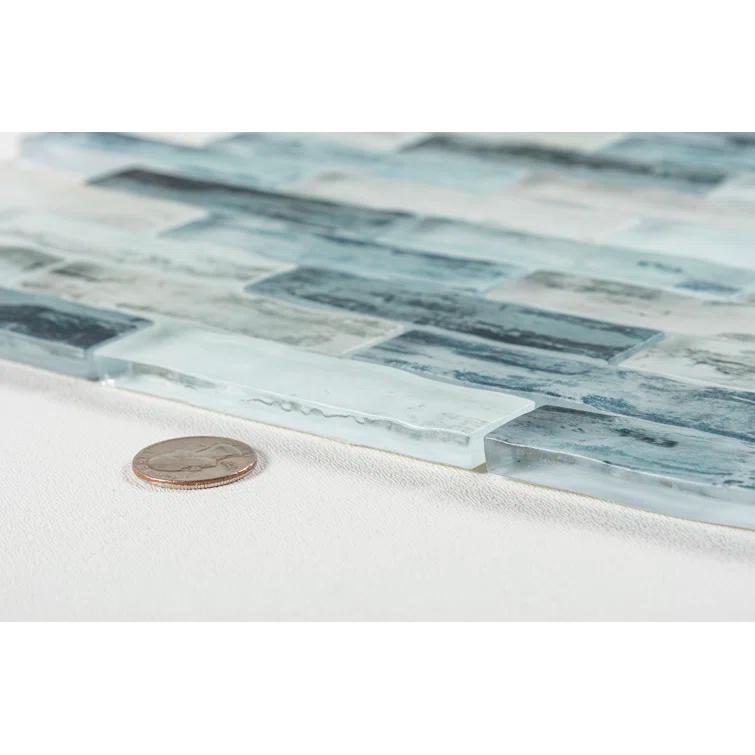 Giovan 1" x 4" Glass Brick Joint Mosaic Shower Walls, Kitchen Backsplash and Floor Tile