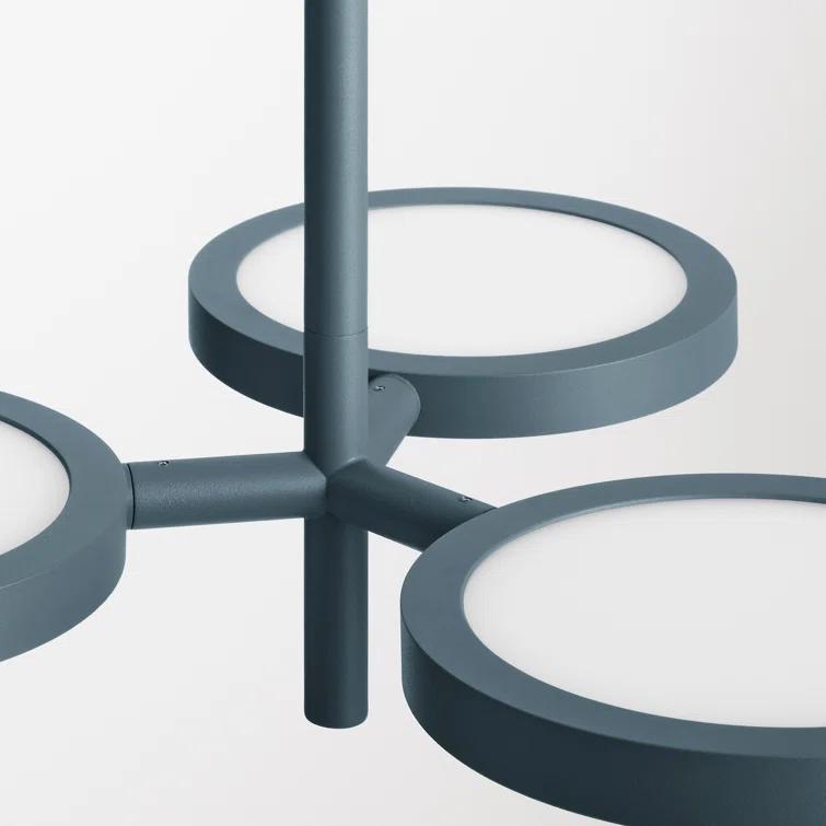 Aurora Black Aluminum 3-Light Adjustable LED Pendant