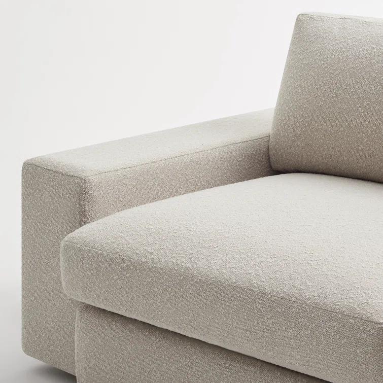Esker Kelso Blue Velvet L-Shaped Sofa with Removable Cushions