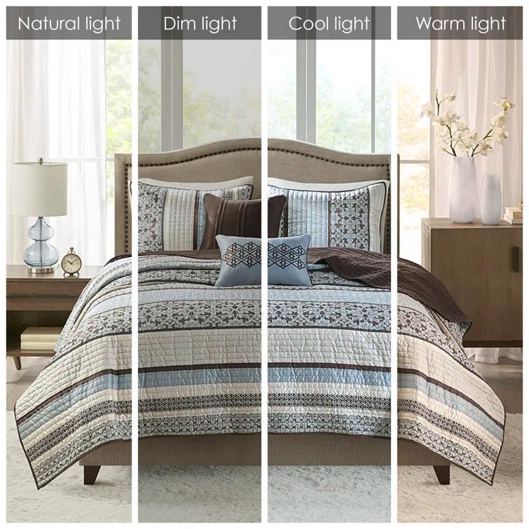 Madison Park Jacquard Quilt Set with Throw Pillows