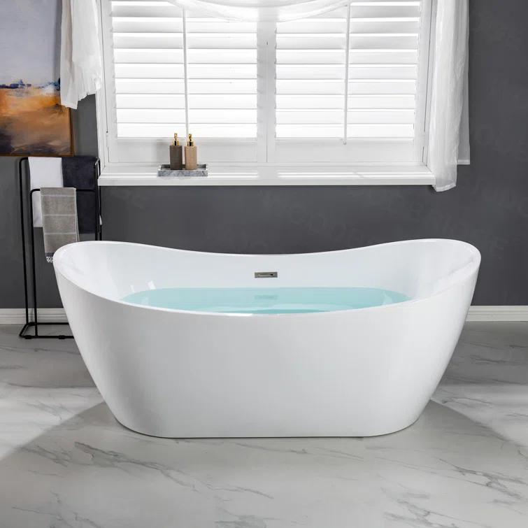 Ophelia 71" x 32'' Freestanding Soaking Acrylic Bathtub