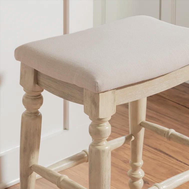 Kelly Clarkson Home Jordyn Backless Upholstered Wood Counter & Bar Stool