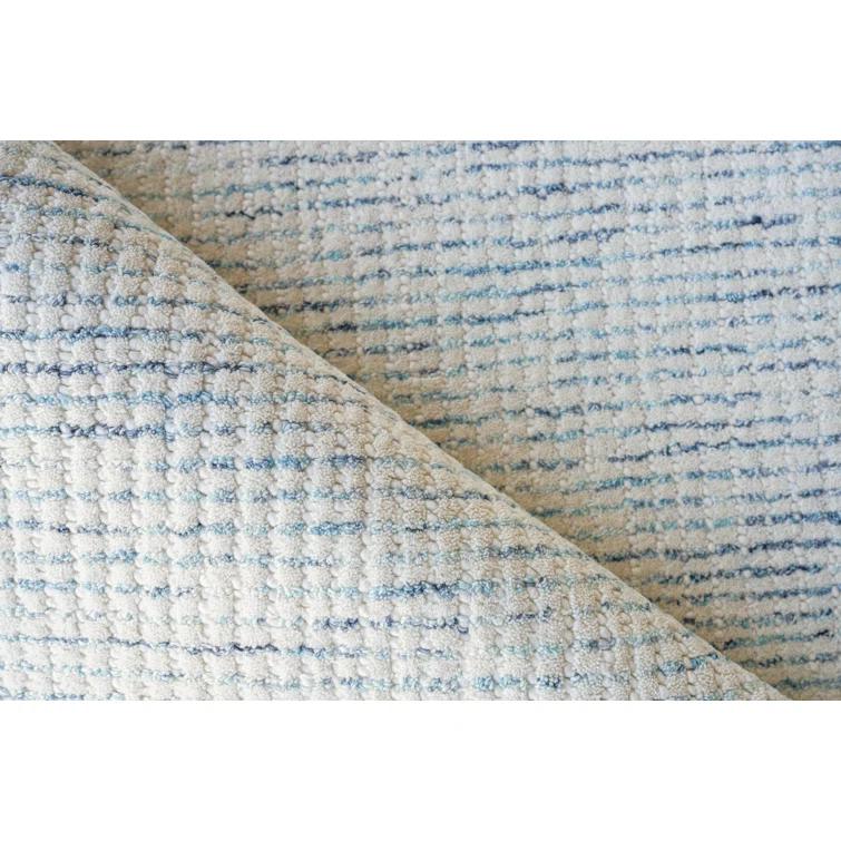 Key West Handmade Hand-Tufted New Zealand Wool Blue/Ivory Area Rug