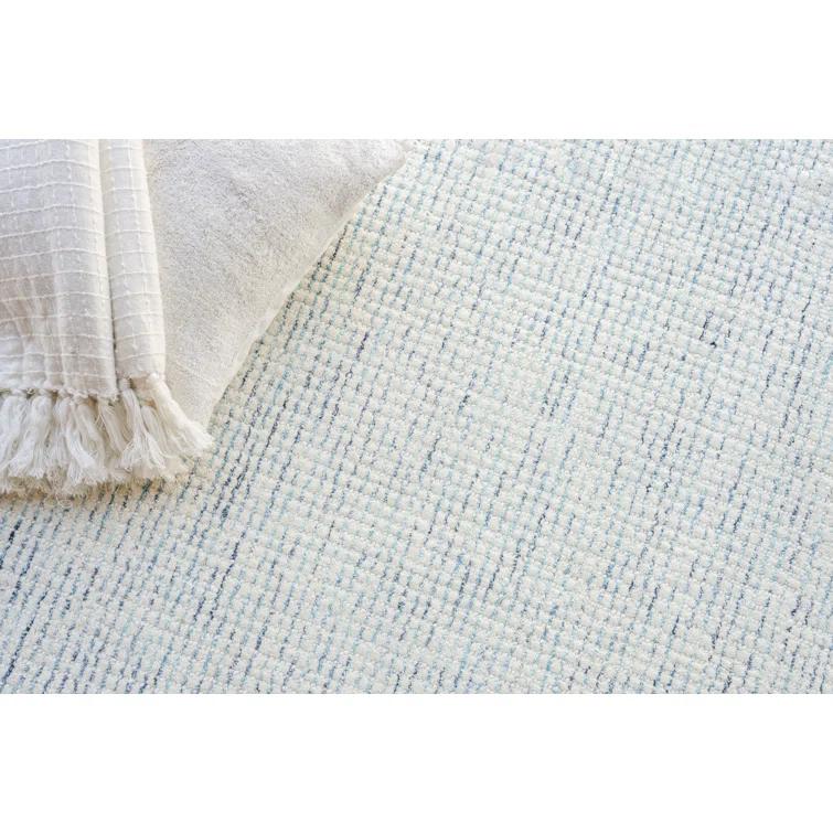 Key West Handmade Hand-Tufted New Zealand Wool Blue/Ivory Area Rug