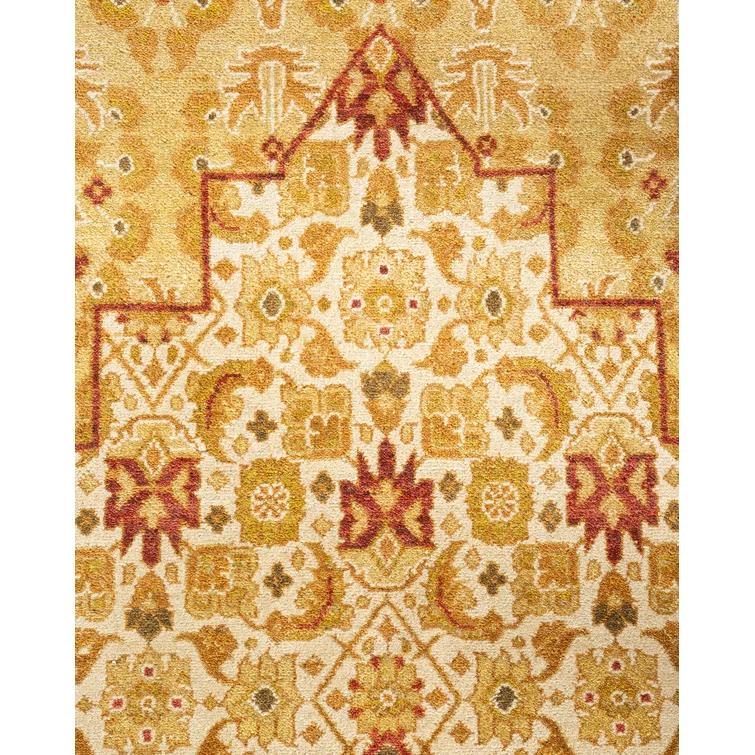 Hand-Knotted Wool Oriental Traditional Ivory Area Rug 12' 1" x 17' 5"