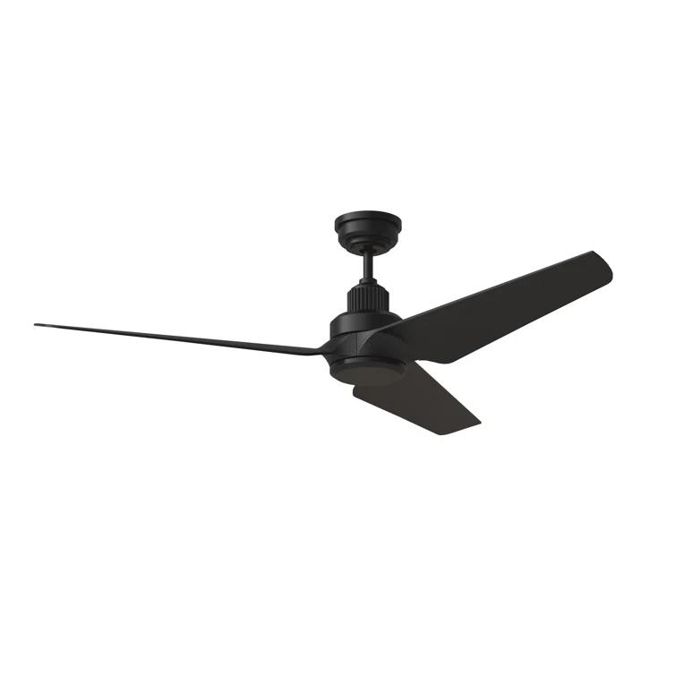 Midnight Black Smart LED Ceiling Fan with Frosted Acrylic Lens