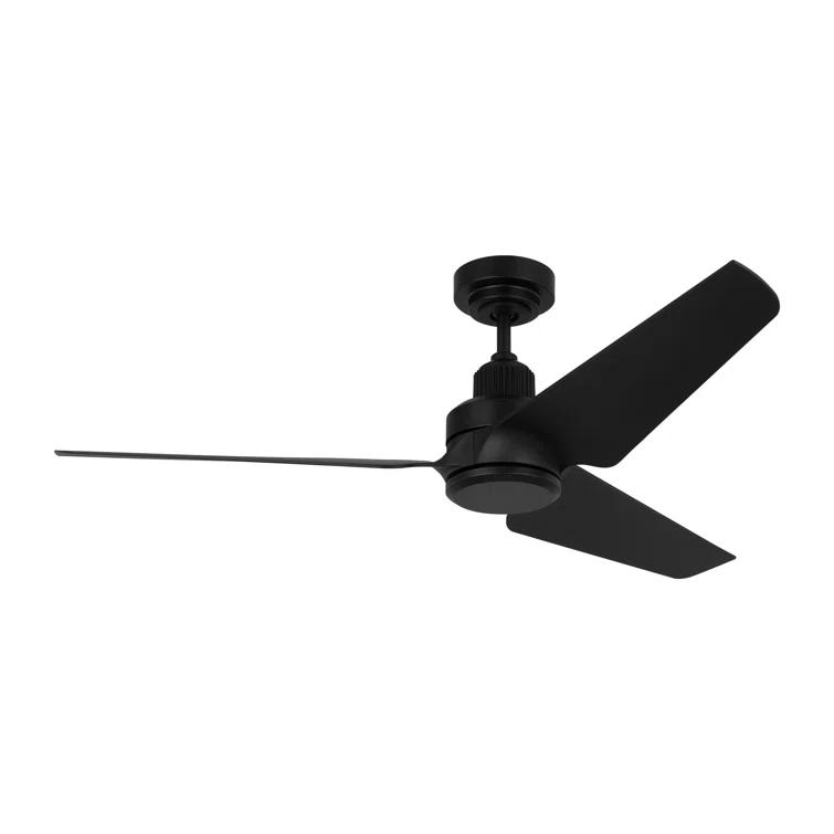 Midnight Black Smart LED Ceiling Fan with Frosted Acrylic Lens