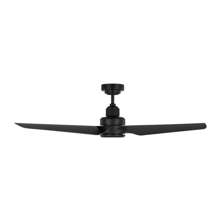 Midnight Black Smart LED Ceiling Fan with Frosted Acrylic Lens