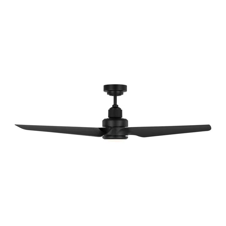 Midnight Black Smart LED Ceiling Fan with Frosted Acrylic Lens