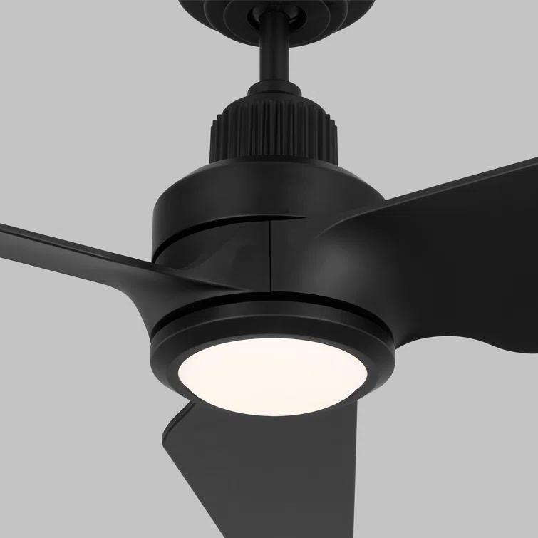 Midnight Black Smart LED Ceiling Fan with Frosted Acrylic Lens