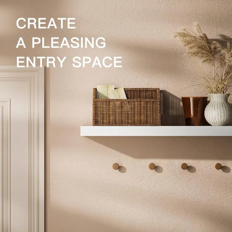 Latitude Run® Elbur 23.6 Inch Wide Wood Floating Shelves, Wall Shelf Display Shelves for Bathroom/Kitchen/Bedroom/Living Room (Set of 2)