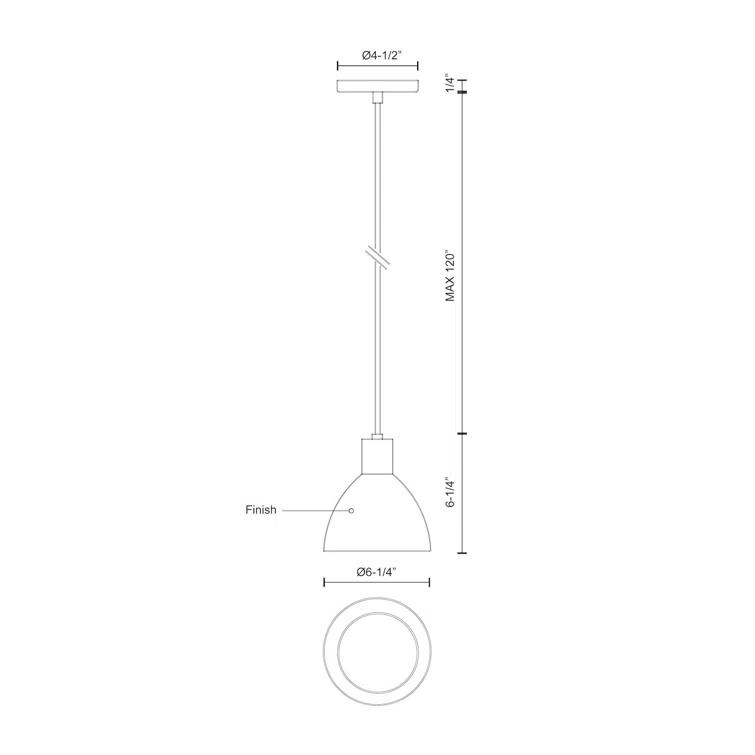 1 - Light Black LED Single Pendant