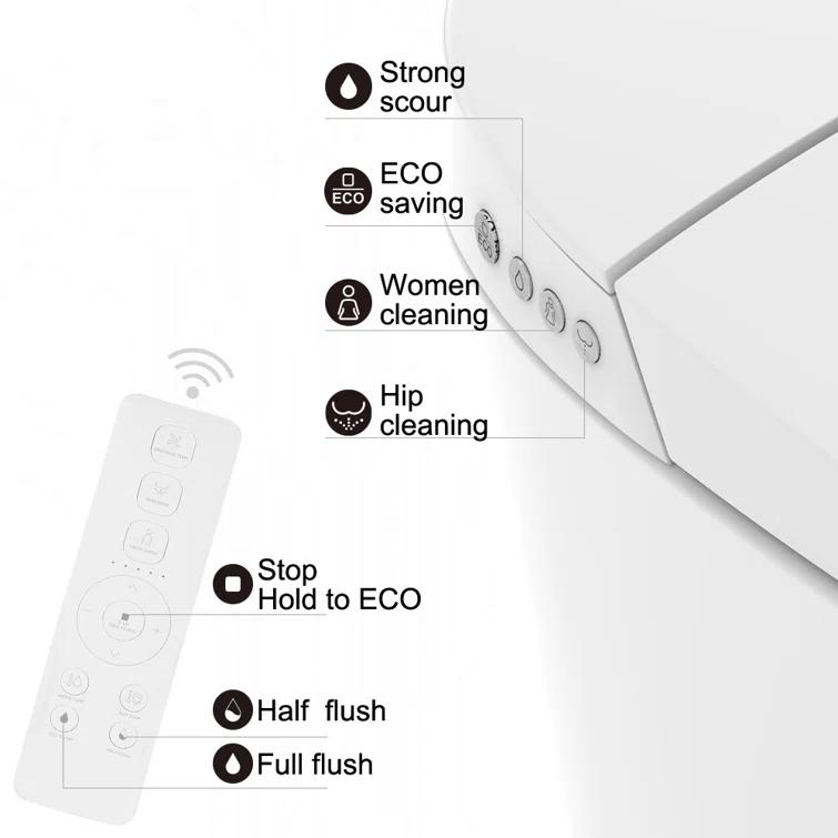 Smart Bidet Toilet, Elongated Tankless Toilet Bidet, Auto Flush, Foot Sensor Flush,Warm Water Clean,Dryer