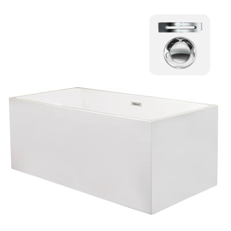 Persephone 59.1'' x 29.5'' Freestanding Soaking Acrylic Bathtub