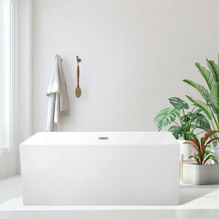 Persephone 59.1'' x 29.5'' Freestanding Soaking Acrylic Bathtub