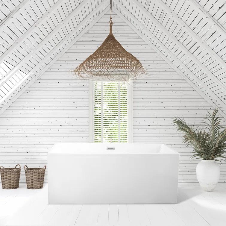 Persephone 59.1'' x 29.5'' Freestanding Soaking Acrylic Bathtub