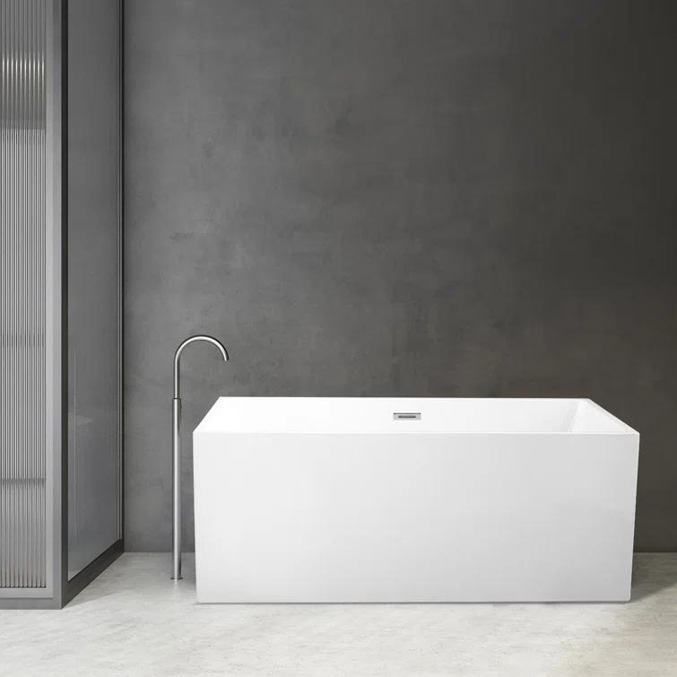 Persephone 59.1'' x 29.5'' Freestanding Soaking Acrylic Bathtub