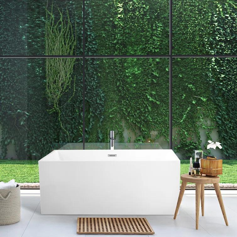Persephone 59.1'' x 29.5'' Freestanding Soaking Acrylic Bathtub