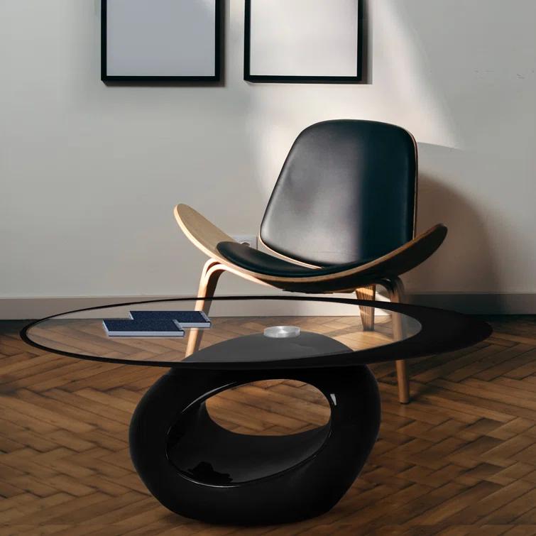 Orren Ellis Glass Top Coffee Table