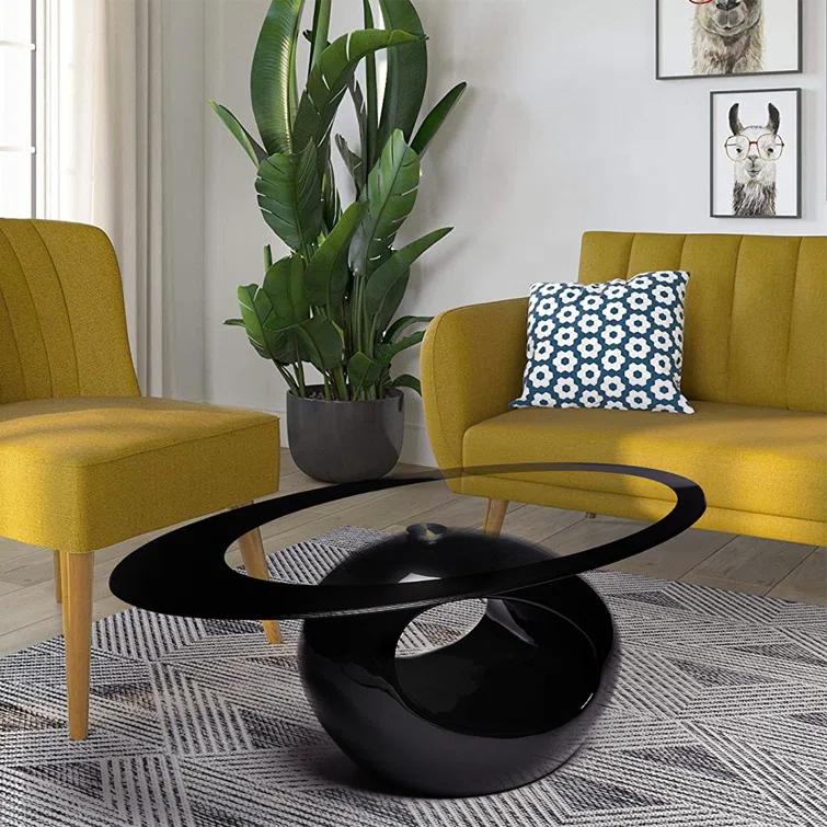Orren Ellis Glass Top Coffee Table