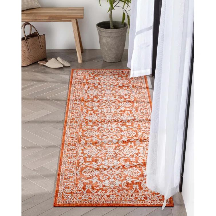Lia Delphi Persian Oriental Orange Indoor/Outdoor Area Rug